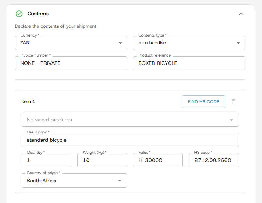 Part 6 for booking international bicycle travel – customs details